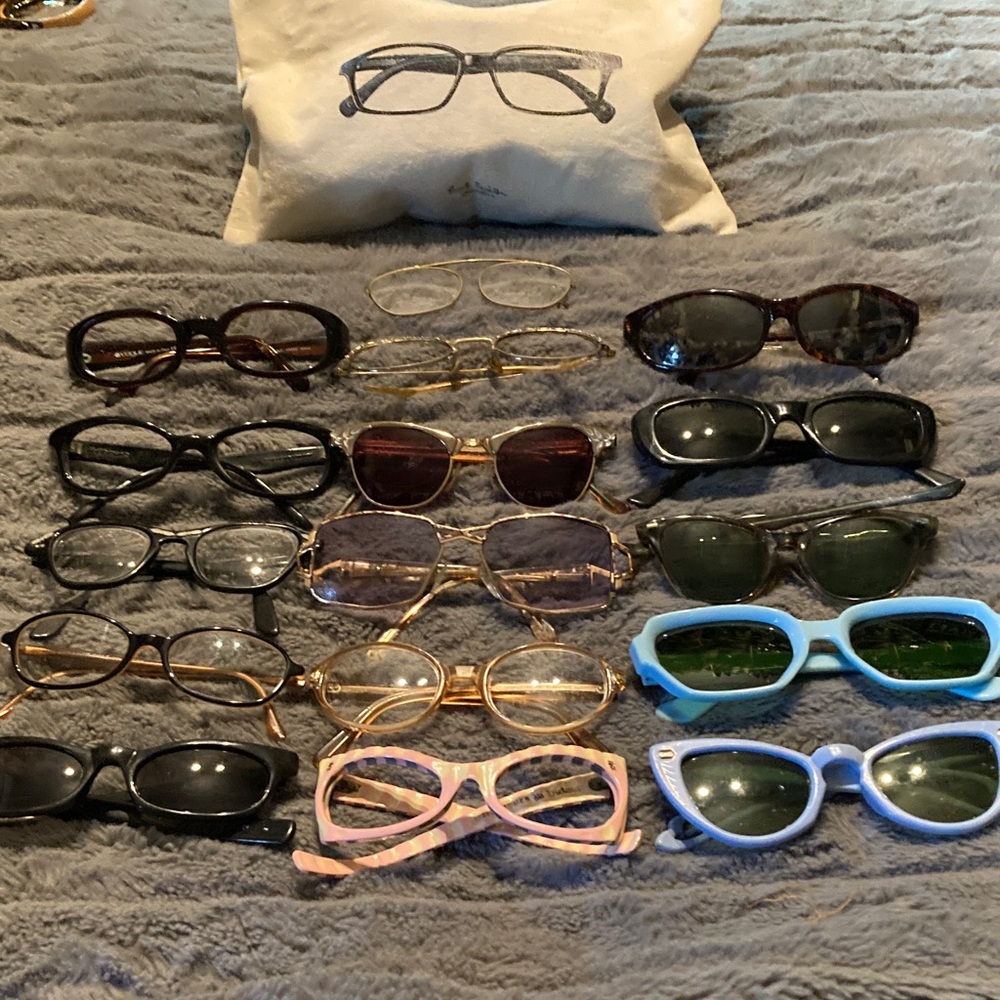 Assorted group of vintage and modern eye glasses